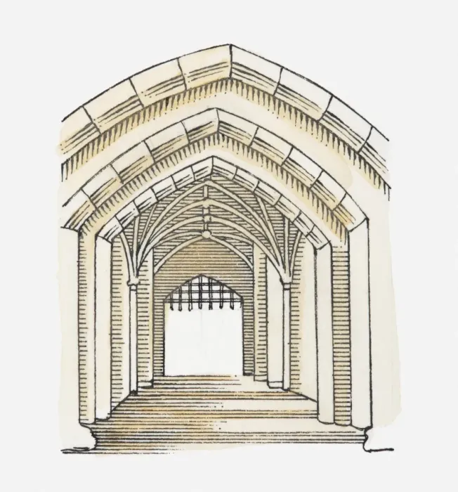 Framed Print : Illustration of a Tudor arch, Tower of London, London, England, c. 1086-1097 Framed Print : Illustration of a Tudor arch, Tower of London, London, England, c. 1086-1097