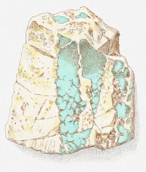 Illustration of turquoise in rough form