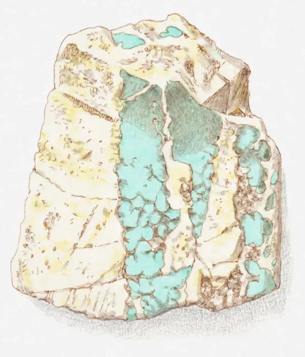 Framed Print : Illustration of turquoise in rough form Framed Print : Illustration of turquoise in rough form