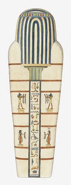 Illustration of underside of the inner lid of an Ancient Egyptian coffin