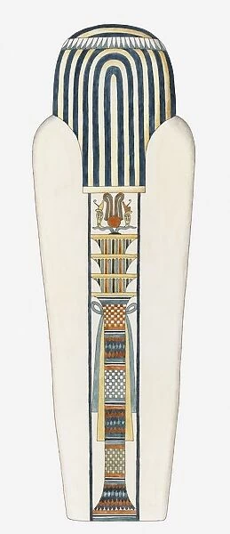 Illustration of the underside of the outermost lid of an Ancient Egyptian coffin