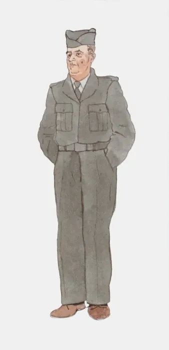 Framed Print : Illustration of United States Army Soldier wearing 1940s style uniform