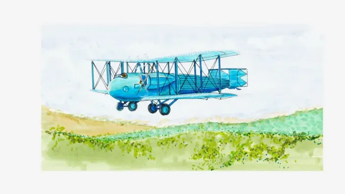 Framed Print : Illustration of Vickers Vimy, 1st World War bomber