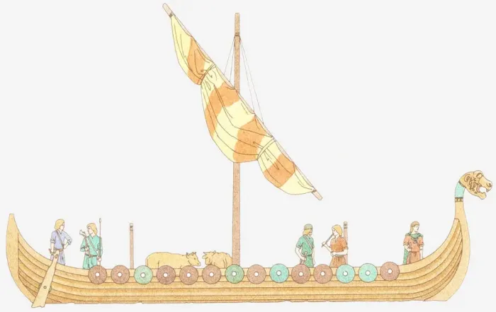 Framed Print : Illustration of Viking longship Framed Print : Illustration of Viking longship