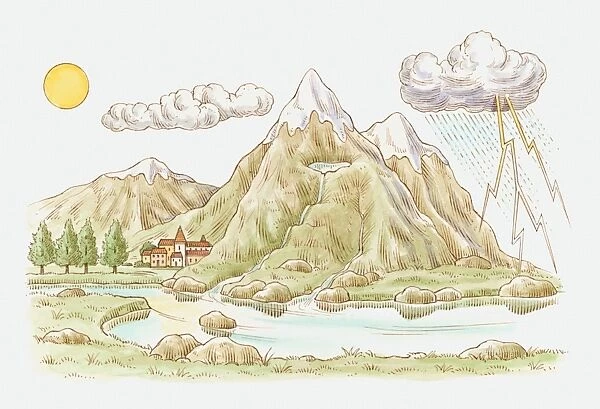 Illustration of water cycle