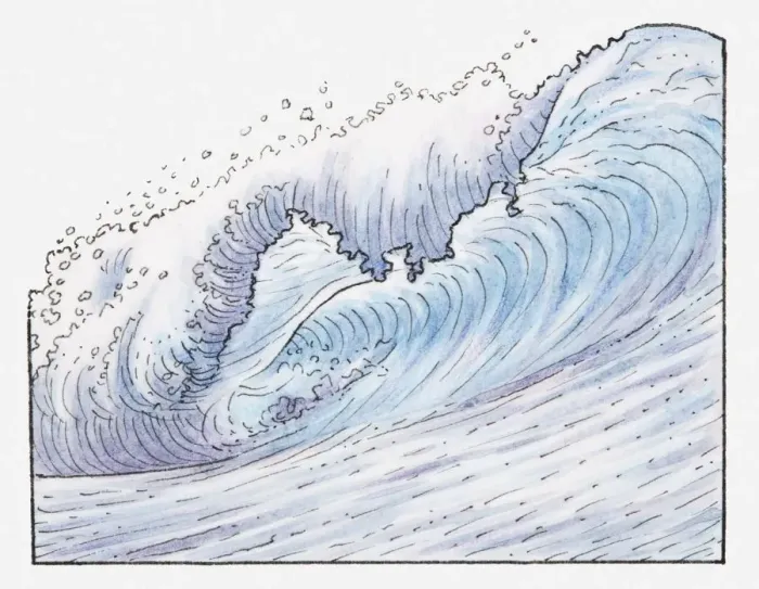 Framed Print : Illustration of waves breaking Framed Print : Illustration of waves breaking