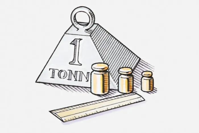 Framed Print : Illustration of weights and a ruler Framed Print : Illustration of weights and a ruler
