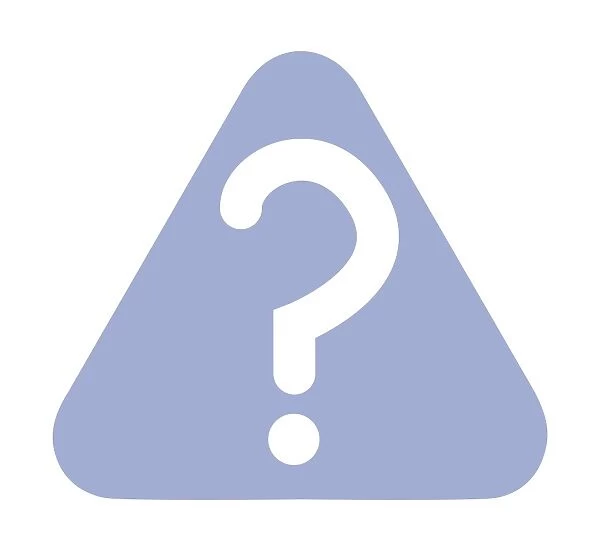 Illustration of white question mark inside blue triangle