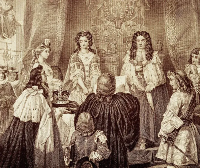 Framed Print : Illustration of William III Receiving His Crown Framed Print : Illustration of William III Receiving His Crown