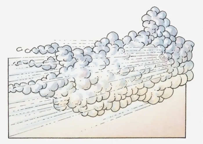 Framed Print : Illustration of wind moving clouds Framed Print : Illustration of wind moving clouds