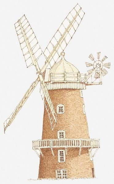 Illustration of a windmill