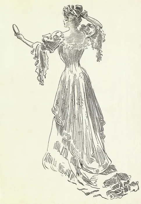 Framed Print : Illustration of Woman Wearing Gown with Corset Framed Print : Illustration of Woman Wearing Gown with Corset