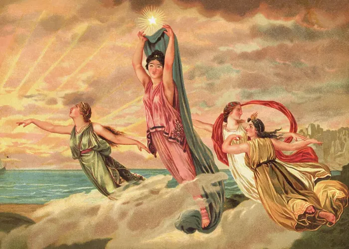 Framed Print : Illustration of Women on the Island of Aiae Framed Print : Illustration of Women on the Island of Aiae