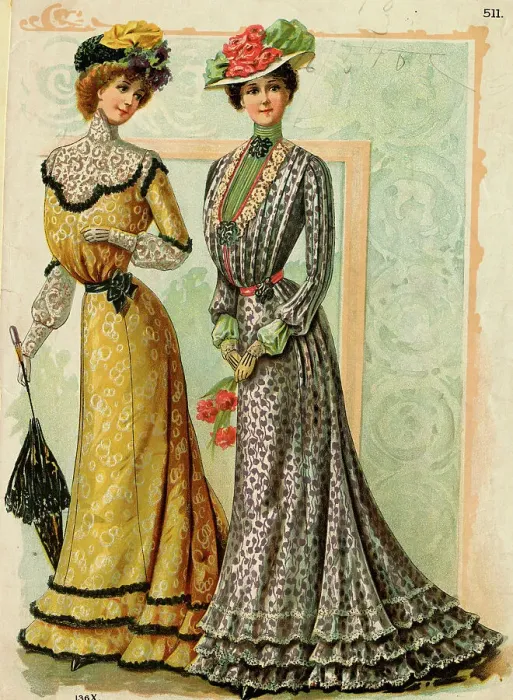 Framed Print : Illustration of Women's Fashions Framed Print : Illustration of Women's Fashions