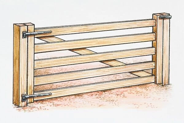 Illustration of wooden gate