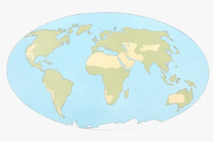 Framed Print : Illustration of world map showing desertification Framed Print : Illustration of world map showing desertification