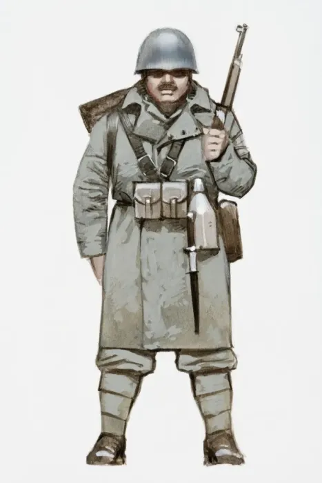 Framed Print : Illustration of World War Two Italian soldier Framed Print : Illustration of World War Two Italian soldier