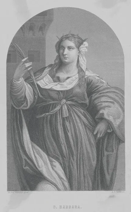 Framed Print : Illustrative Portrait of Saint Barbara