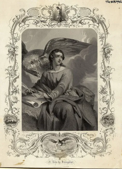 Framed Print : Illustrative Portrait of St. John The Evangelist Framed Print : Illustrative Portrait of St. John The Evangelist