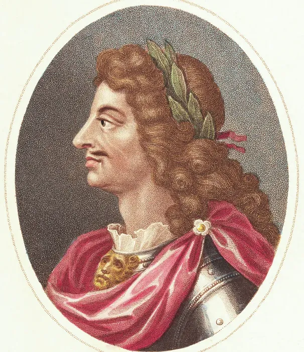 Framed Print : Illustrative Profile of Charles II as King of England Framed Print : Illustrative Profile of Charles II as King of England