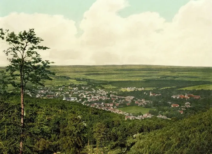Framed Print : Ilsenburg im Harz, Saxony-Anhalt, Germany, Historic, digitally restored reproduction of a photochromic print from the 1890s