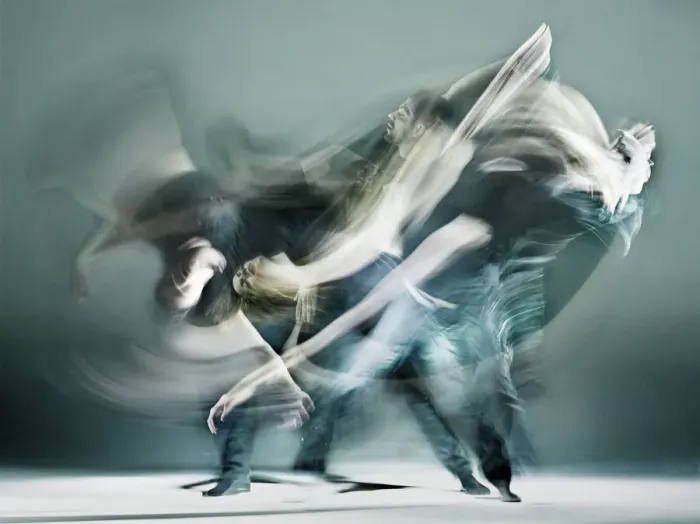 Framed Print : Duet. The image shows a continuous flow a two dancers in a fierce duet Framed Print : Duet. The image shows a continuous flow a two dancers in a fierce duet