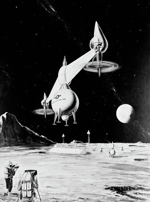 Framed Print : Imaginary Spacecraft Landing in Outer Space Framed Print : Imaginary Spacecraft Landing in Outer Space