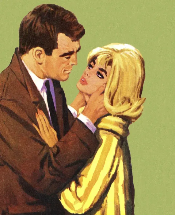 Framed Print : Imagine of a man embracing a blonde woman
