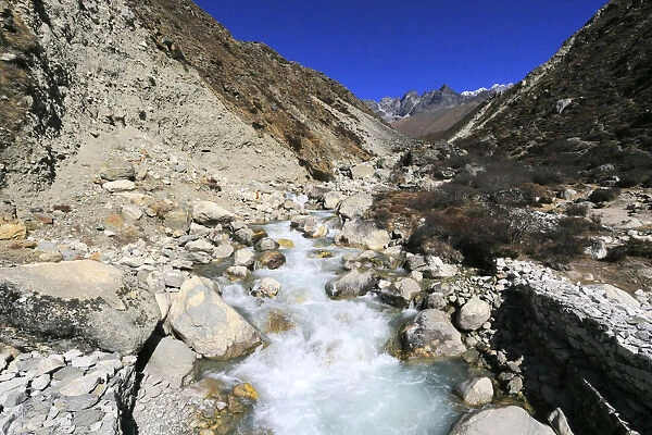 The Imja Khola river valley, Dingboche Pass