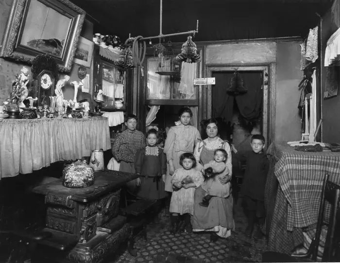 Framed Print : Immigrant Family In New Quarters