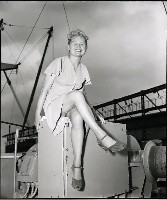 Framed Print : Immigrant Woman Posing On Ship Framed Print : Immigrant Woman Posing On Ship