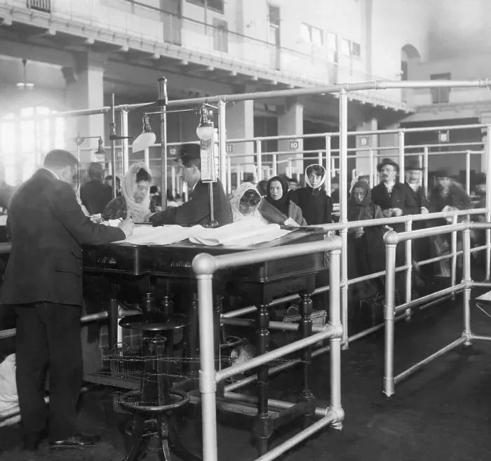 Framed Print : Immigrants Having Papers Checked at Ellis Island Framed Print : Immigrants Having Papers Checked at Ellis Island