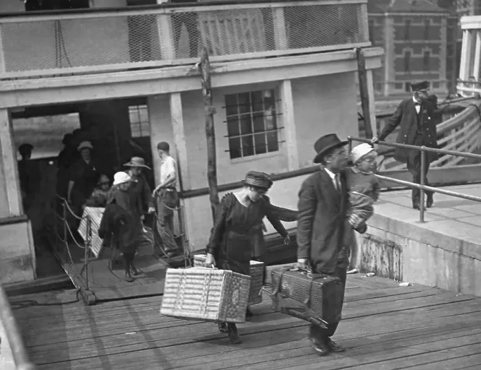 Framed Print : Immigrants Leaving Ellis Island Framed Print : Immigrants Leaving Ellis Island