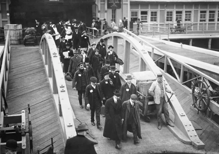 Framed Print : Immigrants Leaving Ellis Island Framed Print : Immigrants Leaving Ellis Island