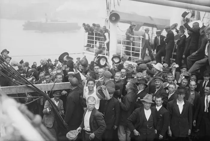 Framed Print : Immigrants on Ship