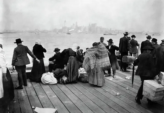 Framed Print : Immigrants Waiting On Ellis Island Framed Print : Immigrants Waiting On Ellis Island