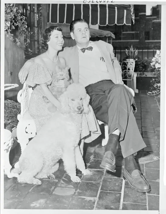 Framed Print : Imogene Coca with Husband Bob Burton and their Cat and Dog Framed Print : Imogene Coca with Husband Bob Burton and their Cat and Dog