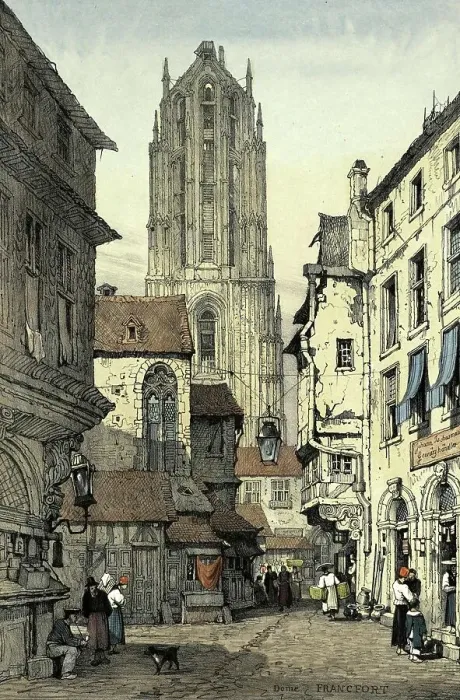 Framed Print : The Imperial Cathedral in Frankfurt am Main c. 1820, Hesse, Germany, Historical, digitally restored reproduction from a 19th century original Framed Print : The Imperial Cathedral in Frankfurt am Main c. 1820, Hesse, Germany, Historical, digitally restored reproduction from a 19th century original