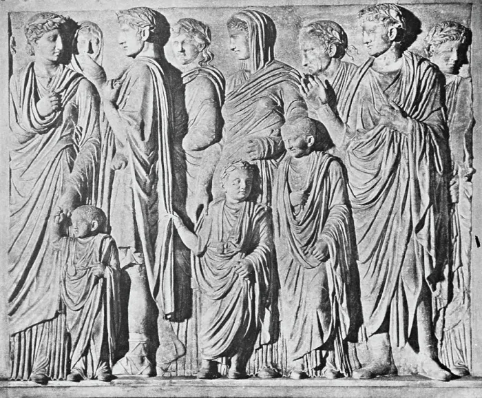 Framed Print : Detail of Imperial Procession Portion of Frieze from Ara Pacis Augustae in Rome Framed Print : Detail of Imperial Procession Portion of Frieze from Ara Pacis Augustae in Rome