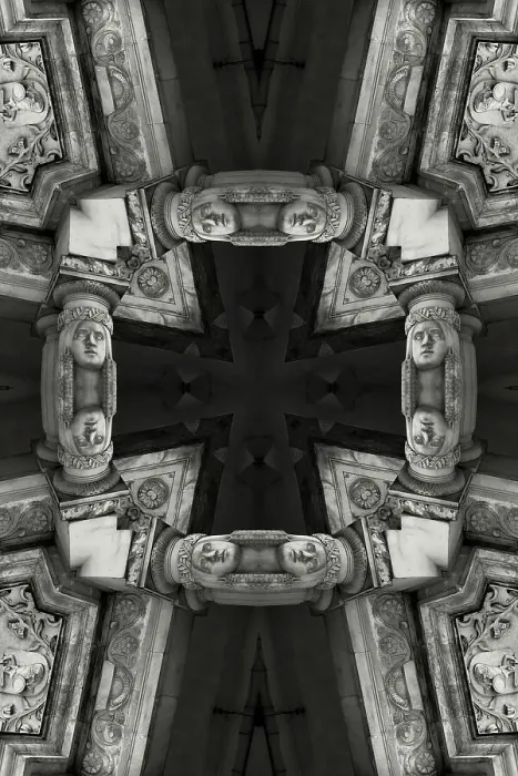 Framed Print : Impossible architectures: black and white kaleidoscopic image of Prudential Tower, a Warsaw skyscraper built between 1931 and 1934 in the Art Deco style Framed Print : Impossible architectures: black and white kaleidoscopic image of Prudential Tower, a Warsaw skyscraper built between 1931 and 1934 in the Art Deco style