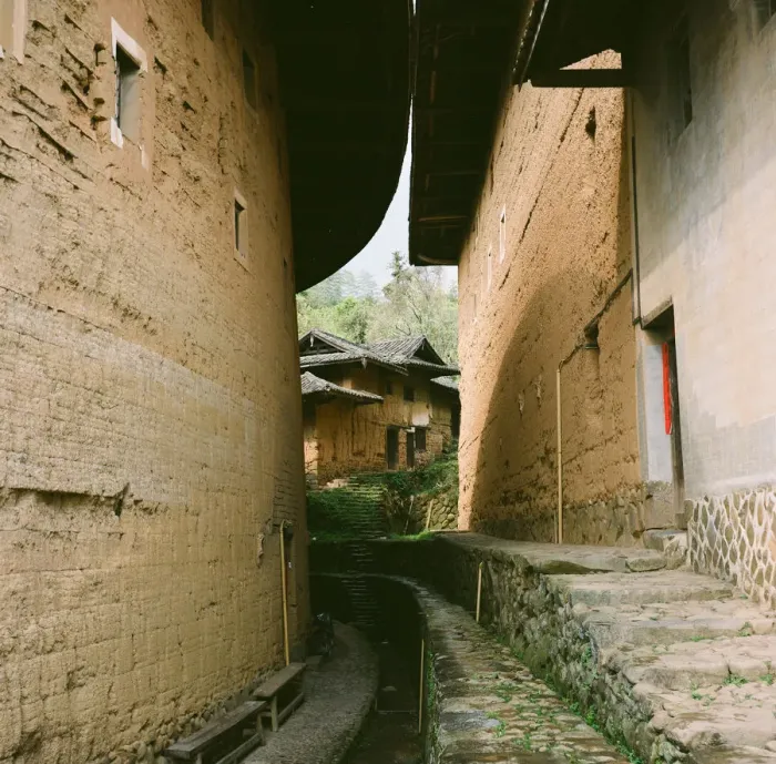 Framed Print : In-between Hakka Earthen Tulou Buildings Framed Print : In-between Hakka Earthen Tulou Buildings