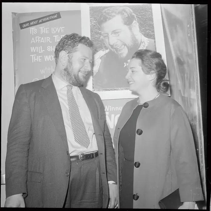 Framed Print : Ina Balin & Peter Ustinov In Lobby / Theat Framed Print : Ina Balin & Peter Ustinov In Lobby / Theat