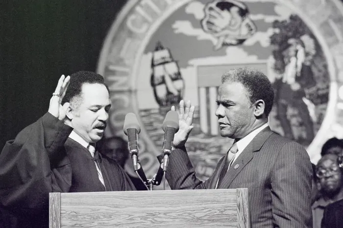 Framed Print : The Inauguration of Harold Washington Framed Print : The Inauguration of Harold Washington