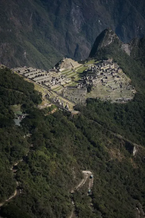 Framed Print : Inca ruins at Machu Picchu from the Sun Gate Framed Print : Inca ruins at Machu Picchu from the Sun Gate