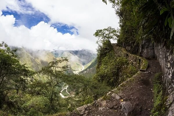 Inca trail to bridge in Machu Picchu