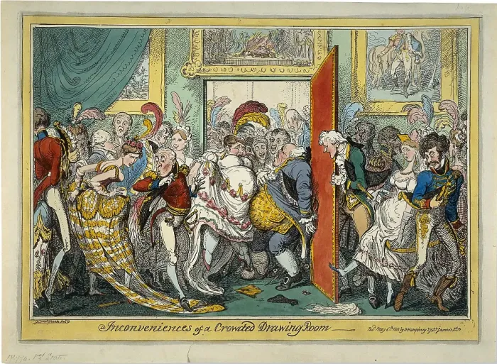 Framed Print : The Inconveniences of a Crowded Drawing Room, 1818 Framed Print : The Inconveniences of a Crowded Drawing Room, 1818