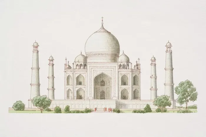 Framed Print : India, Agra, Taj Mahal, front view Framed Print : India, Agra, Taj Mahal, front view