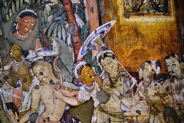 India, Maharashtra, Ajanta cave temple
