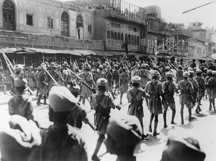 Framed Print : Indian and British Troops Marching in Formation Framed Print : Indian and British Troops Marching in Formation
