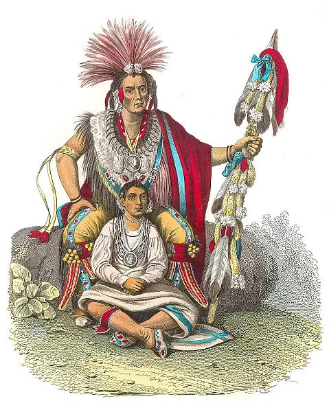 Indian chief Keokuk engraving 1853